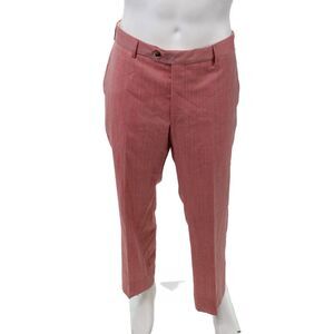 Maus And Hoffman Mens Creased Straight Leg Dress Pants Red Wool Size 36